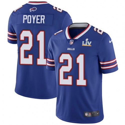 Men's Buffalo Bills #21 Jordan Poyer Blue 2021 Super Bowl LV Stitched NFL Jersey